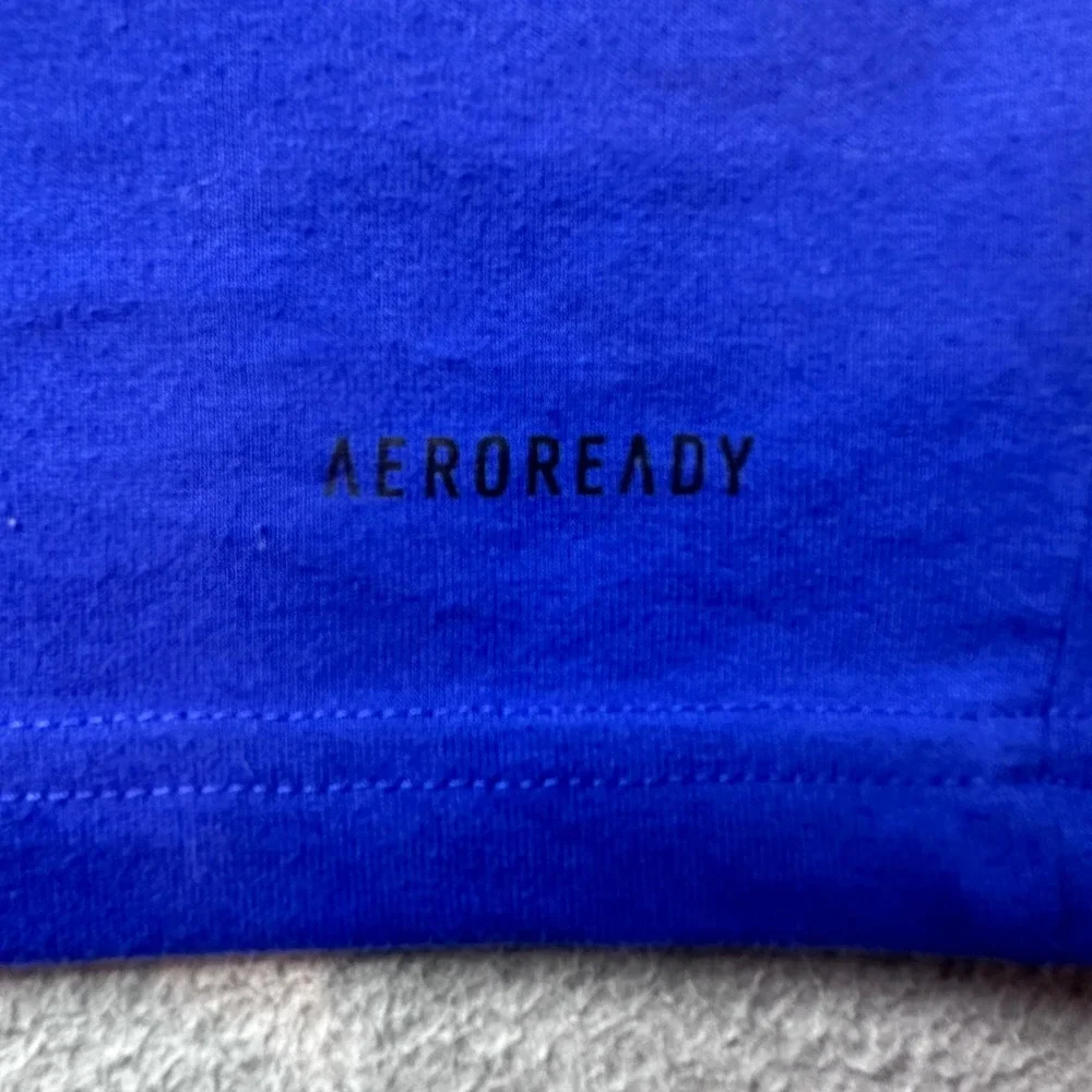 Adidas T-Shirt Mens XS Blue Aeroready Training Short Sleeve Performance Logo